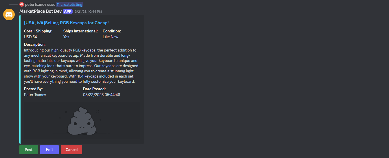 background for Marketplace Bot project